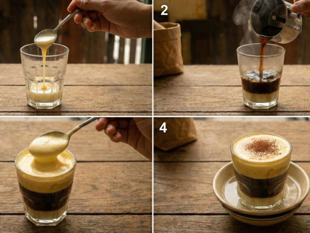 Ingredients in egg coffee